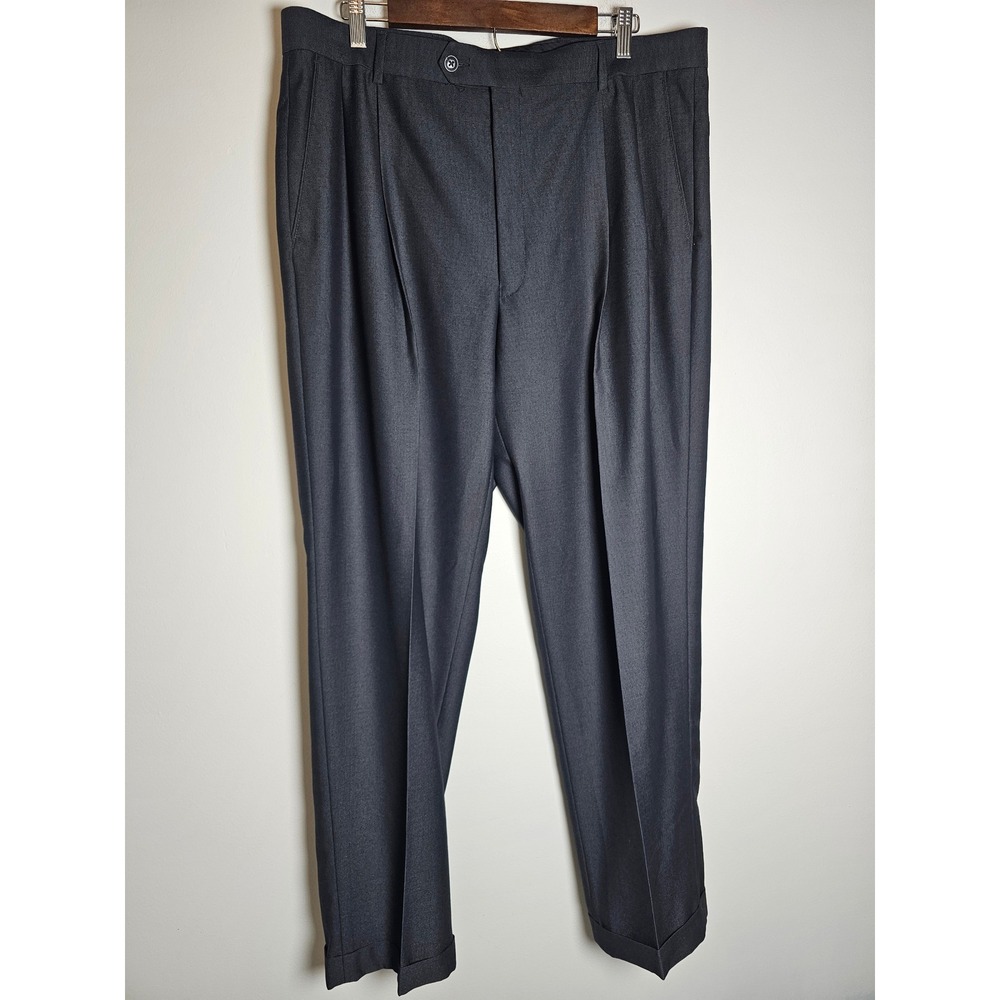 Dark Academia Kenneth Roberts Platinum Dress Pants Mens 38x32 Gray Pleated
